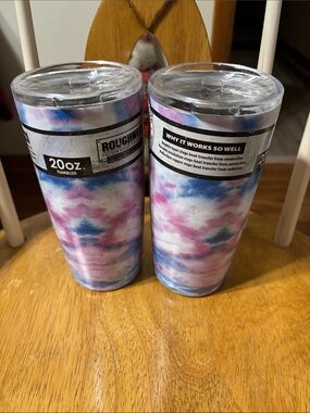 2 20oz Roughneck Tie-Dye Insulated Tumbler - Pink & Blue